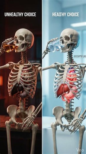 Alcohol vs Water Inside Your Body 💧🍺 | 3D Skeleton Animation #shorts