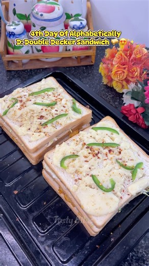 D: Double Decker Sandwich Recipe 🥪♥️ #shortvideo #trending #viral