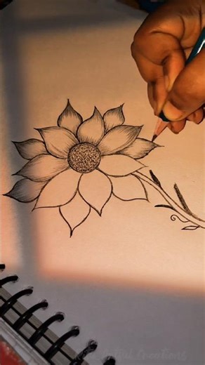 Realistic Sunflower Drawing 🌻 Easy Pencil Sketch Tutorial | #sunflower #pencilsketch #shorts