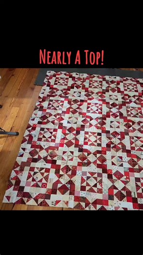 My red and neutral blocks are done! I love it when the quilting progress gets to this point and I can finally see it coming together. 🤗⁣⁣ ⁣⁣ Inspired by a photo I took of a tile floor on my travels, no name yet, pattern to come likely towards fall of 2025 as I want to hand quote this one. ✂️💟🧵🪡⁣ ⁣ ⁣ ⁣ #quiltville #bonniekhunter #quilt #quilting #quilter | Quiltville