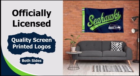 Seattle Seahawks Script Logo Premium Flag