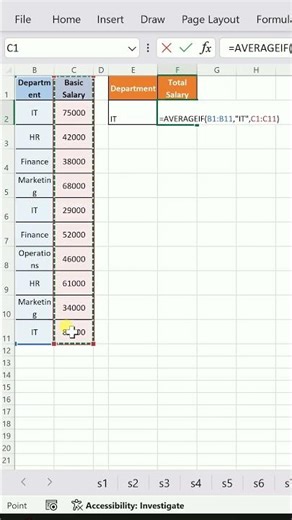 Averageif Function In excel