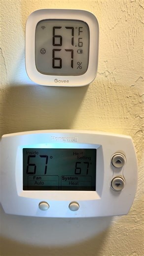 67F and 67% Relative Humidity Reading Simultaneously on the Thermostat, January 2026