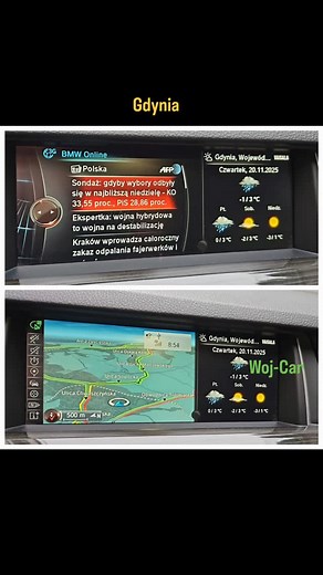 Here activations in #gdynia for #F10 🌦 activation of #weather information, weather also visible on maps 🚥 activation #RTTI real time traffic information ♦️ coded net for apps #Wojcar, #F10, #gdynia, #connected, #weather , #RTTI | Woj-Car Carplay Tuning