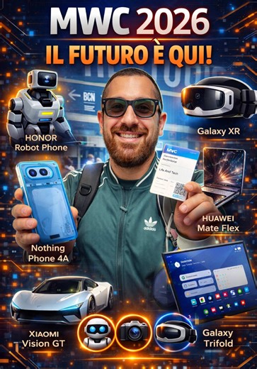 Quest’anno ho avuto la fortuna di partecipare al mio primissimo Mobile World Congress a Barcellona e devo dire che è stata un’esperienza incredibile. Ho visto da vicino alcune delle tecnologie più futuristiche presentate quest’anno, tra cui: 🤖 Honor Robot Phone 🏎 Xiaomi Vision GT 📱 Nothing Phone 4a 💻 Huawei Mate Flex 🥽 Galaxy XR 📲 Galaxy Trifold È stato davvero fantastico poter vedere tutte queste innovazioni dal vivo, ma soprattutto conoscere un sacco di persone stupende con la stessa pas
