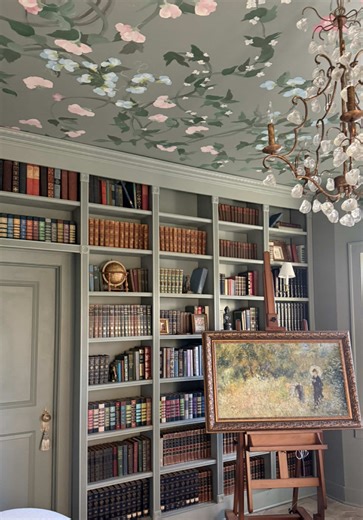 Consider this a sign to build your dream library 🤍 and yes, I know I still have one more bookshelf to fill with books 🤣 ##nancymeyersaesthetic##traditionalhome##classicinteriors##library