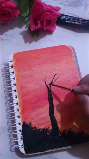 sunset. 🎨☀️ #art #acrylicpainting #painting #subscribe #drawing #c#love #youtubeshorts #foryou