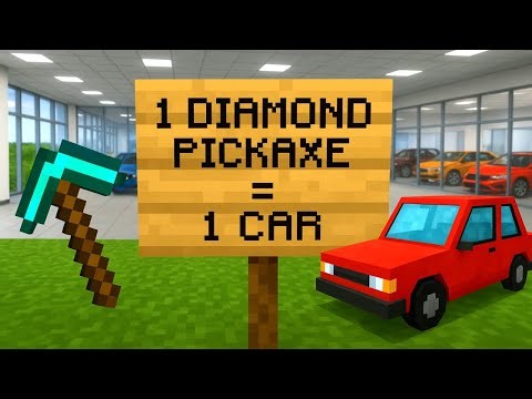Diamond Pickaxe = 1 Car in Minecraft! 😱 | Crazy Car Mod Challenge 🚗💎"