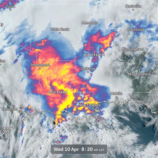 13K views · 95 reactions | Severe storms bring flash flooding to New Orleans. Satellite + radar: | Zoom Earth | Facebook