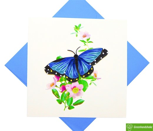 Ulysses Butterfly Quilling Card: Handmade Art Greeting Card - Etsy Canada