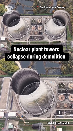 Two 525-feet-high nuclear power plant cooling towers in Germany were demolished in a matter of seconds on Saturday, German multinational energy company RWE AG said. The company said that the demolition was part of the nuclear phase-out being carried out in Germany. | CBS News