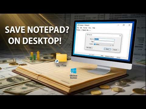 How to save notepad file on desktop