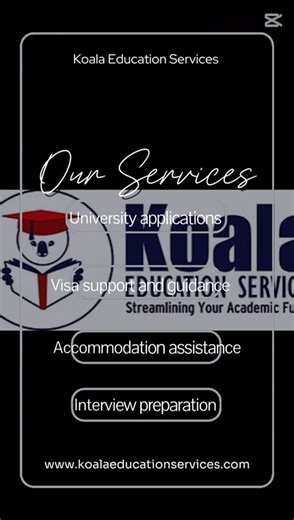📚✨ Ready to Study Abroad? Koala Education Services Has You Covered! ✨🌍 Your global education journey begins with the right support — and at Koala Education Services, we walk every step with you! Here’s how we make your dream university pathway smoother and stress-free: 🎓 University Applications From choosing the right course to submitting a strong application — we help you secure a place at top universities. 🛂 Visa Support & Guidance Worried about visa requirements? Let our experienced team 