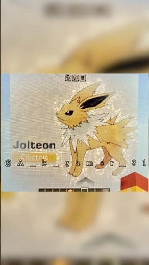Jolteon Pokemon pixel art in Minecraft #pokemon #viral #shorts #minecraft