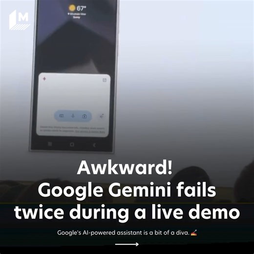 The demo spirits were not on Google's side. During Tuesday's Made by Google event, Gemini AI's live demo failed twice in a row, resulting in the presenter, Dave Citron, saying, "Let's see the demo spirits are with us today." On the third attempt, Gemini completed the task at hand: checking his calendar to see if he's free for Sabrina Carpenter's upcoming show in San Francisco. Here's the slip-up as it appeared to hundreds of thousands of viewers live. 👀 🔗: https://mashable.com/article/gemini-f