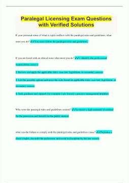 Paralegal Licensing Exam Questions with Verified Solutions1080