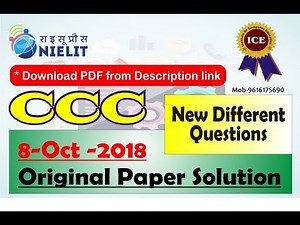 8 oct18 CCC (New types of questions)