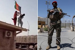 Taliban tear down Afghan flag at key checkpoint & 'control 85% of country’