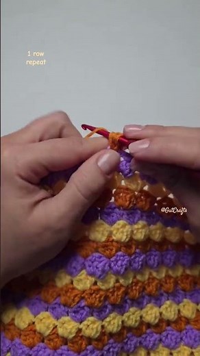 1 Row Repeat Cluster Stitch Crochet Pattern|Crochet Blanket #crochettutorial #easycrochet #knitting