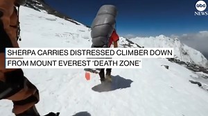 TO THE RESCUE: A Sherpa saved a distressed climber from the “death zone” on Mount Everest by carrying and dragging him 1,950 feet down the mountain to the nearest camp, where a rescue team was able to take him to a hospital. The climber is recovering from his injuries, which included a lung infection and frostbite. https://abcn.ws/2Mp6pHp | ABC News