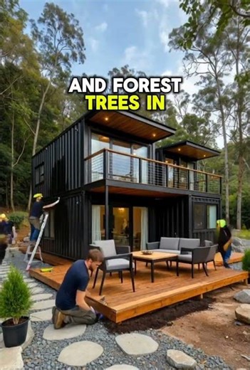 This Container House Was Built in the Forest! 🌲From Empty Land to Luxury Container Home!#ContainerHo