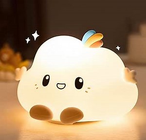 Baby Night Light Cloud, Nursery Decor, BabyShower Gift, USB Rechargeable Colorful Night Light for Kids Room, Silicone LED Light, Changing Colors, Toddler Christmas Gifts