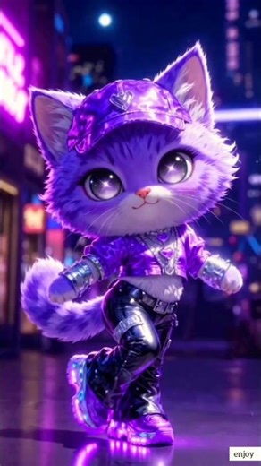 No one can stop watching – Purple Cat's Mantra!😱🐱 #shorts