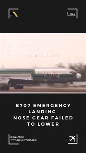 Boeing 707 Emergency Landing, Nose Gear Failed To Lower Due To Hydraulic System Failure Video/Photo Credit: Unknown, DM Us This content contains images and/or videos that were used under a Creative Commons License. By Attribution 4.0 License: https://creativecommons.org/licenses/ For any copyright related queries please contact us directly at support@captainmalek.com #avgeek #pilot #airplane #aviation #airbus #boeing #flysafe #captainmalek #wespeakaviation #captmalek #aviationlovers #aeroplane #