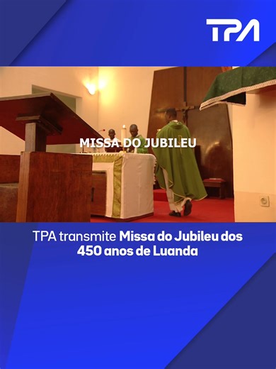 TPA transmite Missa do Jubileu dos 450 anos de Luanda No âmbito das festividades dos 450 anos da cidade capital, Luanda acolhe o grande acto de manifestação de fé com a Missa do Jubileu dos seus 450 Anos. A celebração acontece no domingo, 25 de Janeiro, às 9h30 da manhã, com transmissão em direto no Canal 1 da TPA, unindo fiéis e cidadãos num momento solene de oração, gratidão e celebração da história da cidade. #tpa #missa #jubileu #luanda | Televisão Pública de Angola - TPA "Oficial"