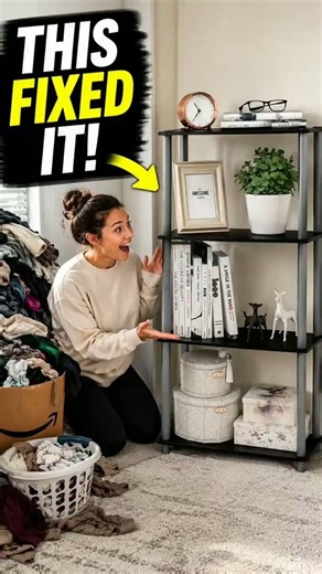 Amazon Corner Shelf | Small Space Storage Hack #shorts amazonfinds #bookshelf