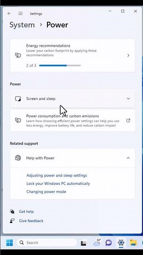 Power and sleep settings in windows 11