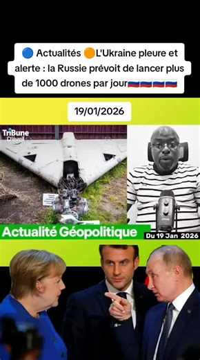 🔵🟠L'Ukraine pleure et alerte : la Russie prévoit de lancer plus de 1000 drones par jour