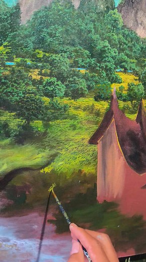 the process of painting the Sianok canyon is underway Acrylic on canvas #painting #lukisan #art #artwork | Maleh Puteh Supratman