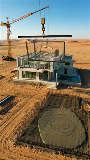 👉 From Empty Desert to Luxury Villa 🌵 #home #architectureshorts #buildingprocess #construction