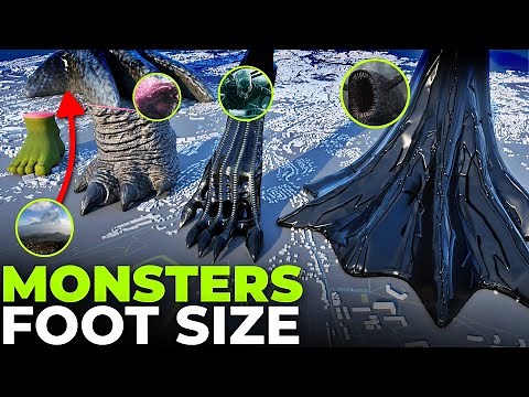 Monster Foot Size Comparison | Sea Eater vs Behemoth