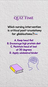 31K views · 312 reactions | 易 Post-op care after brain surgery is delicate! One essential nursing intervention is keeping the HOB at 30°. This position helps manage intracranial pressure—crucial in glioblastoma patients. Every angle matters! #PostOpCare #NeuroNurse #FloNurseNightingale | Flo Nurse Nightingale | Facebook