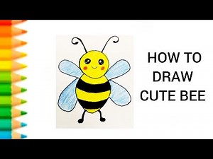 "How to Draw a Cute Bee | Easy Step by Step Drawing"