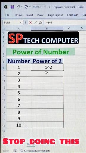 Power Function in Excel very easy tricks 👍#excel #exceltips #exceltricks #exceltutorial