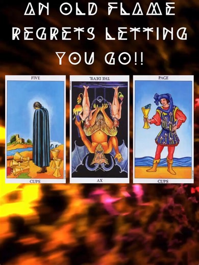 ♏️ Scorpio✨ An Old Flame Regrets Letting You Go ✨ This reading explores the moment someone from your past realizes what they lost after you walked away. It speaks to regret, emotional clarity, and awareness that arrives too late. 🔮 Cards pulled Five of Cups Devil reversed Page of Cups Take what resonates and leave the rest. 💖💖 Comment too late if you know they’re watching Or drop the eyes emoji if you’re unbothered #marvereads #healed&enlightened #anoldflameregretslettingyougo #clarityandclos