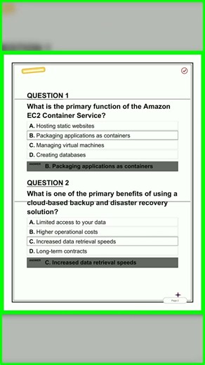 AWS Amazon Web Services Certification Practice Exam 10 Questions with Answers