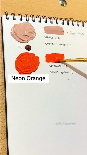 How to get a bright neon orange for paint color mixing #acrylicpainting #tutorial