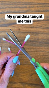 How to thread a needle in a pinch by using a cotton swab and a broom bristle to help guide the thread when you’re short on tools #sewing #sewingproject #threading #seamstress | Liz & Jeff