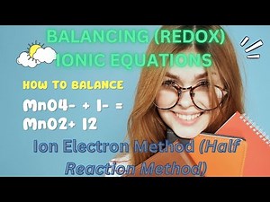How to BALANCE MnO4- + I- = MnO2 + I2 by Half Reaction Method #balancingredoxequations