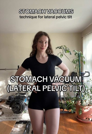 stomach vaccuum technique for those with a lateral pelvic tilt🥰 this will help with more functional imbalances or functional scoliosis compared to structural scoliosis, but it can still help to strengthen the deep core without leading to more imbalances and discomfort within the core 🫶 #deepcore #stomachvaccum #athomeworkout #dreambody #pelvictilt