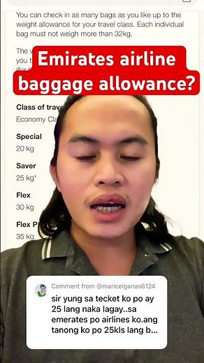 🔴 Emirates airlines baggage allowance?