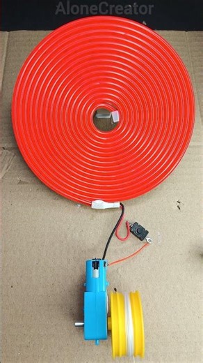 Can a metal gear generator power a neon light strip! #diyproject #tech #generator