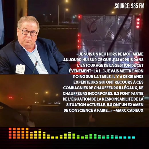 L'autoroute 30 en direction de l'est a été fermée à la hauteur de la route 116 à Saint-Bruno-de Montarville mercredi matin après qu'un camion lourd ait heurté un muret avant de se renverser et de prendre feu. M. Cadieux estime que l'entreprise qui aurait embauché le chauffeur ne respecterait pas plusieurs règles imposées par l'industrie pour s'assurer d'offrir des prix plus compétitifs. Source: 985 | On The Road Québec