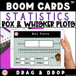 Box and Whisker Plots Activity Statistics Data Sets Math Digital Boom Cards™ 8th