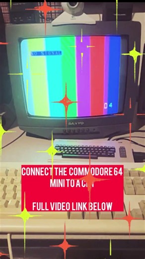 How to connect the Commodore 64 mini to a crt. #commodore64 #computergaming #videogames #vintage