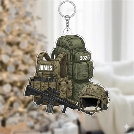 Personalized Military Keychain - Custom Name Gift for Army, Navy, Air Force and Veteran Heroes - Etsy